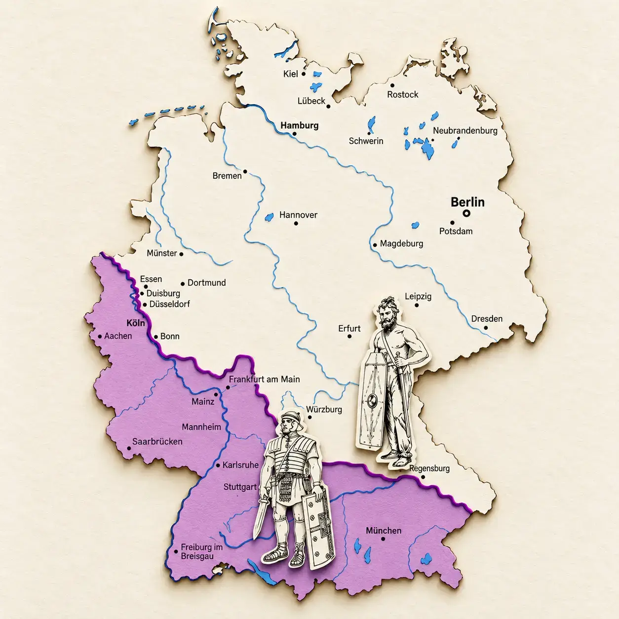 ChatGPT-Bild Römische Provinzen und freies Germanien